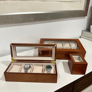 Watch box, Modern Watch Box, Housewarming Gift, Gift for Boyfriend, Gift for watch lover, Watch Storage Box image 2