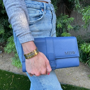 Personalized Travel Jewelry Clutch, Jewelry Storage, Bridesmaid Gift, Wedding party gift, Jewelry Organizer, Jewelry Roll, Gift for Wife