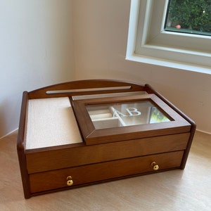 Personalized Bedside Valet tray for tablet and phone image 9