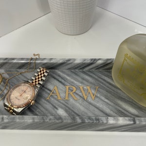 Personalized Handcrafted Genuine Marble Bath Tray, Vanity Tray, Jewelry Valet, Bathroom Accessory, Marble Tray, Housewarming Gift, Tableware bild 2