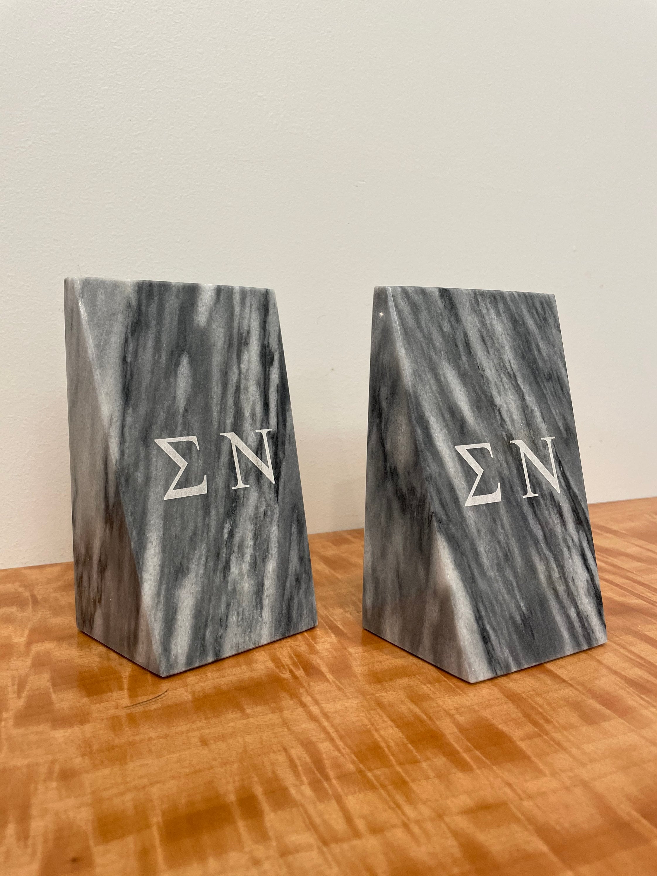 Personalized Marble Bookends, Housewarming Gift, Home Office Decor ...