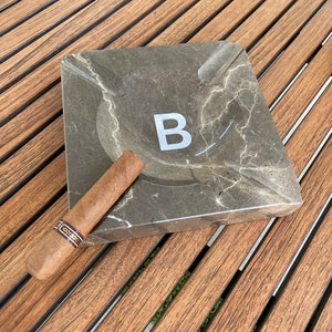 Genuine Marble Four Cigar Ashtray, Smoker Gift, Outdoor Ashtray, Custom Ashtray, Groomsmen Gift, Outdoor Cigarette Ashtray, Patio Ashtray immagine 3