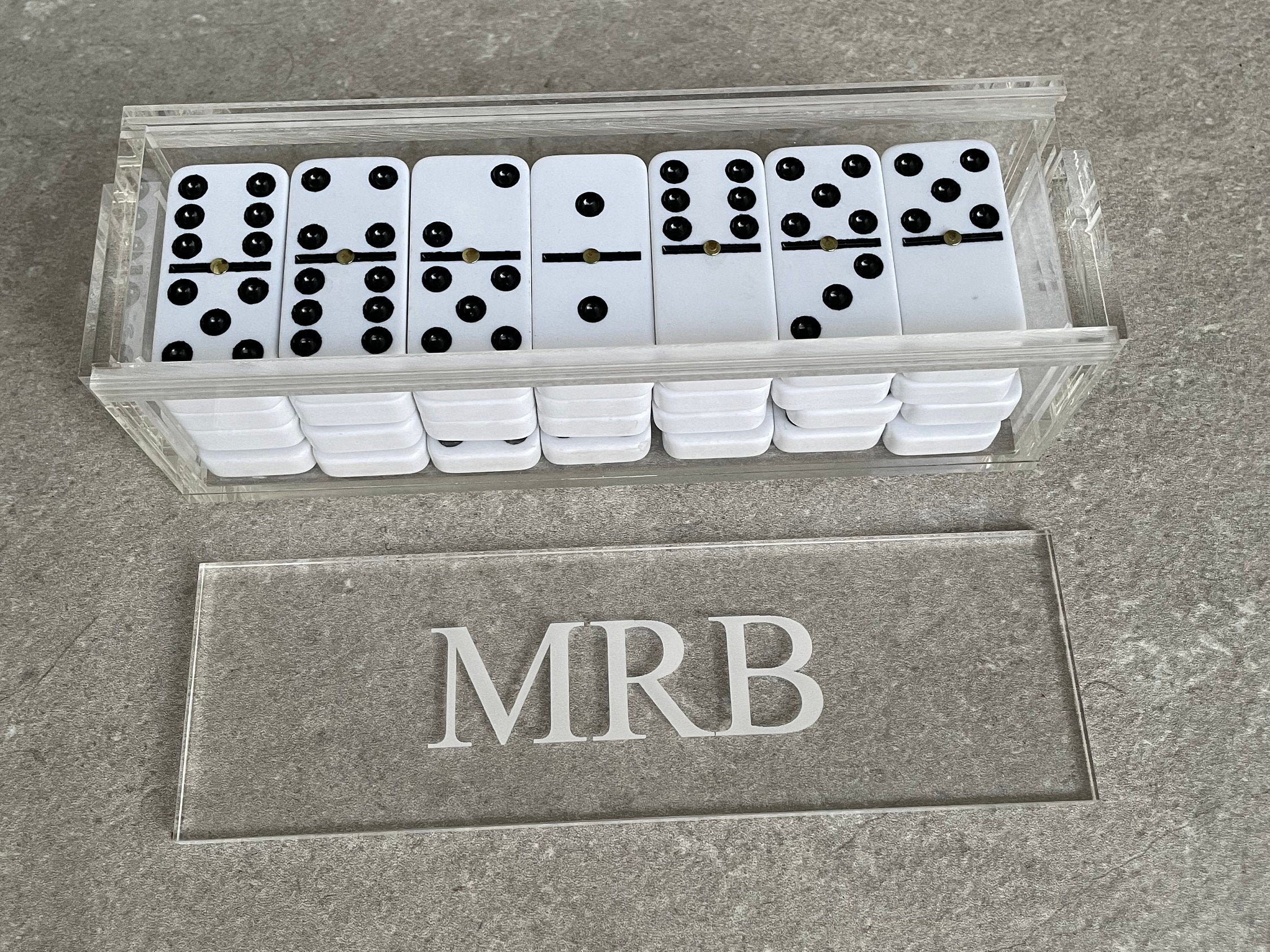 Personalized Acrylic Tabletop Domino Set Game for the family Etsy