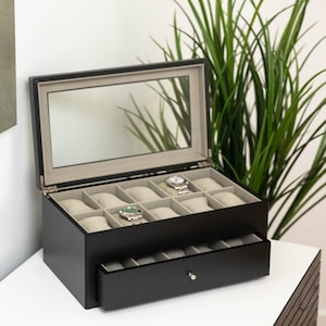 Watch box, Modern Watch Box, Housewarming Gift, Gift for Boyfriend, Gift for watch lover, Watch Storage Box image 7
