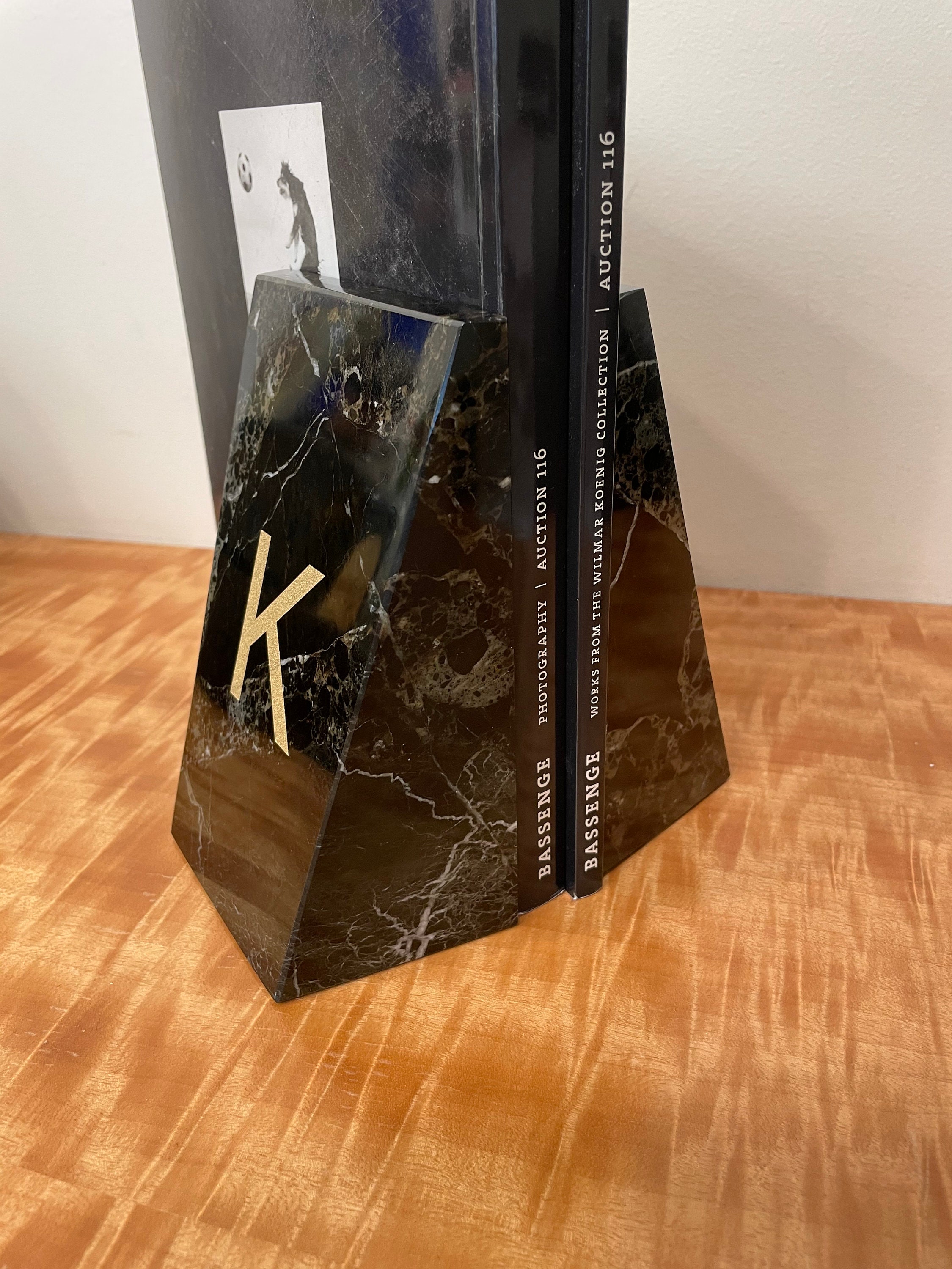 Personalized Marble Bookends Housewarming Gift Home Office Etsy