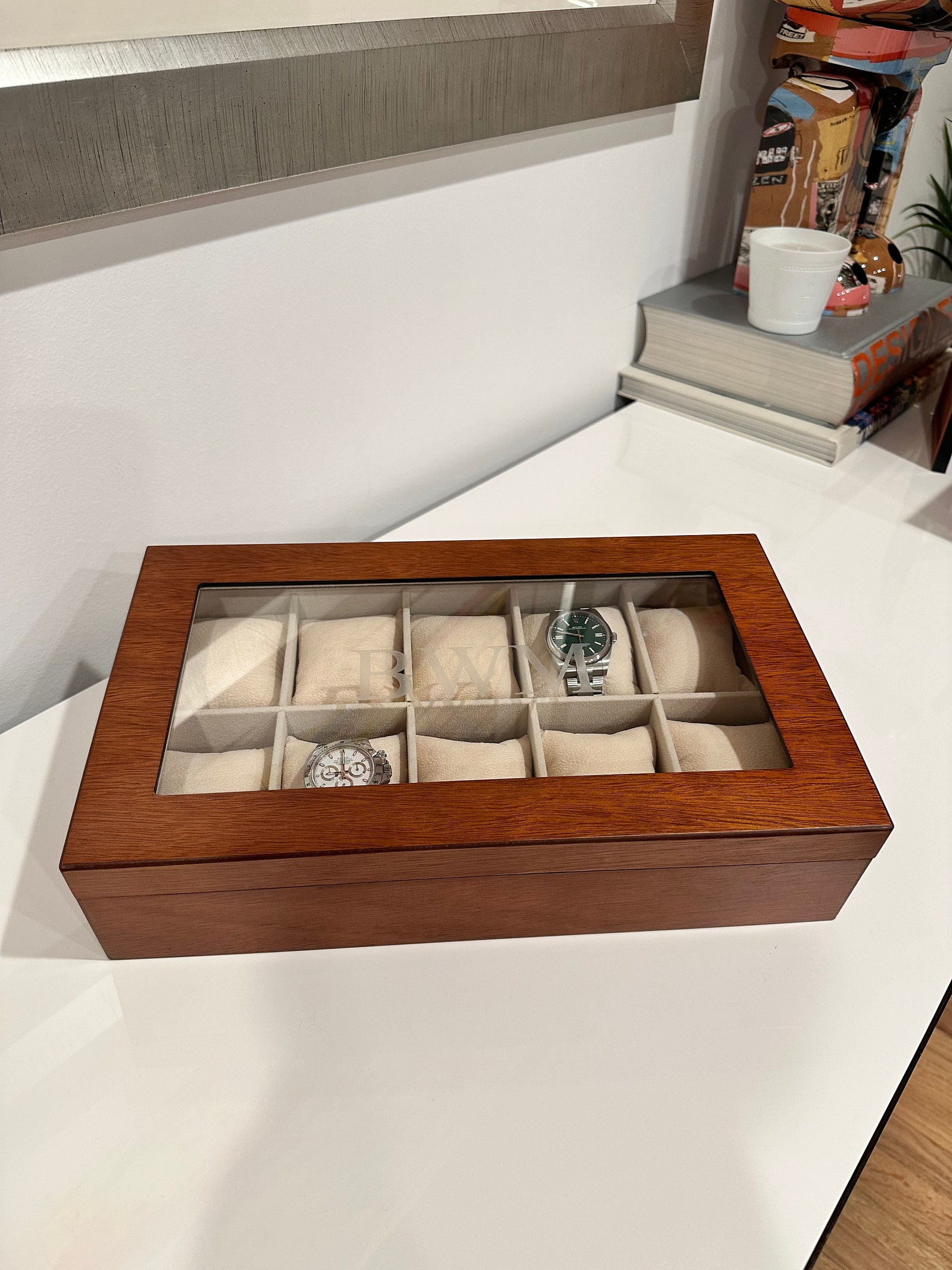 Watch box, Modern Watch Box, Housewarming Gift, Gift for Boyfriend, Gift for watch lover, Watch Storage Box - 4 SLOT, Brown