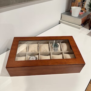 Watch box, Modern Watch Box, Housewarming Gift, Gift for Boyfriend, Gift for watch lover, Watch Storage Box image 4