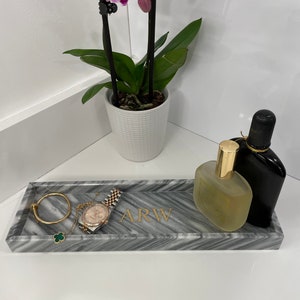 Personalized Handcrafted Genuine Marble Bath Tray, Vanity Tray, Jewelry Valet, Bathroom Accessory, Marble Tray, Housewarming Gift, Tableware bild 7