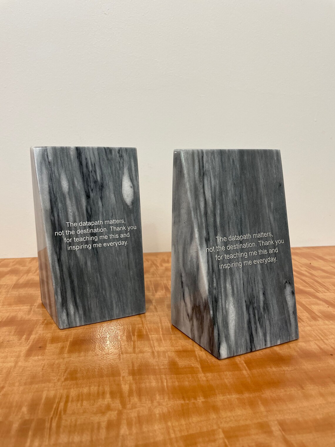 Personalized Genuine Marble Bookends Home Office Decor Etsy