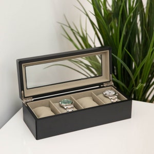 Watch box, Modern Watch Box, Housewarming Gift, Gift for Boyfriend, Gift for watch lover, Watch Storage Box image 6