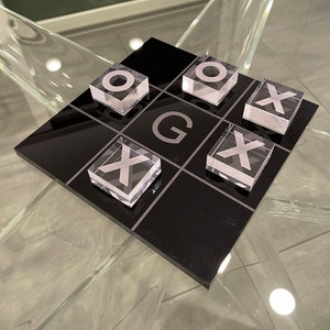 Personalized Acrylic Tic Tac Toe Board Game, Custom Board Game, Luxury Table Top Game, Tic-Tac-Toe Game Set, Coffee Table Tic Tac Toe