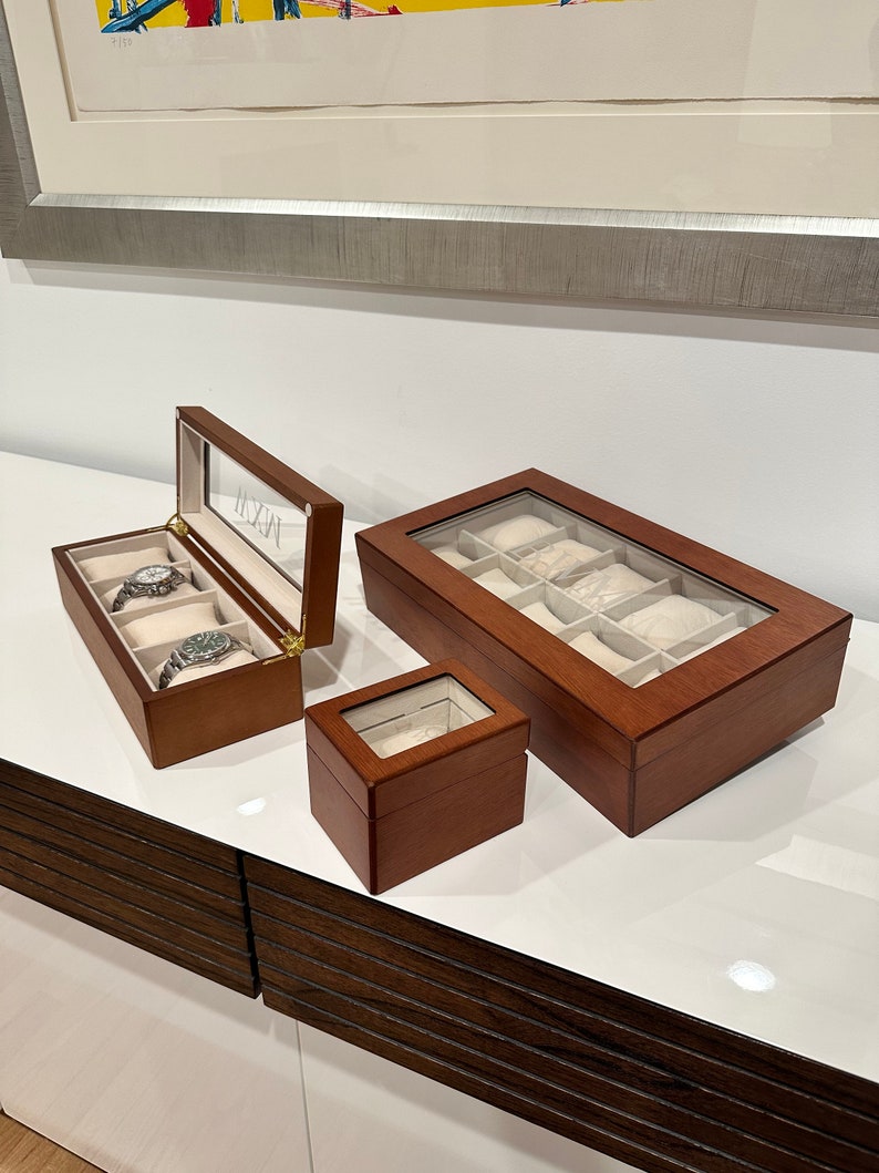 Watch box, Modern Watch Box, Housewarming Gift, Gift for Boyfriend, Gift for watch lover, Watch Storage Box image 1