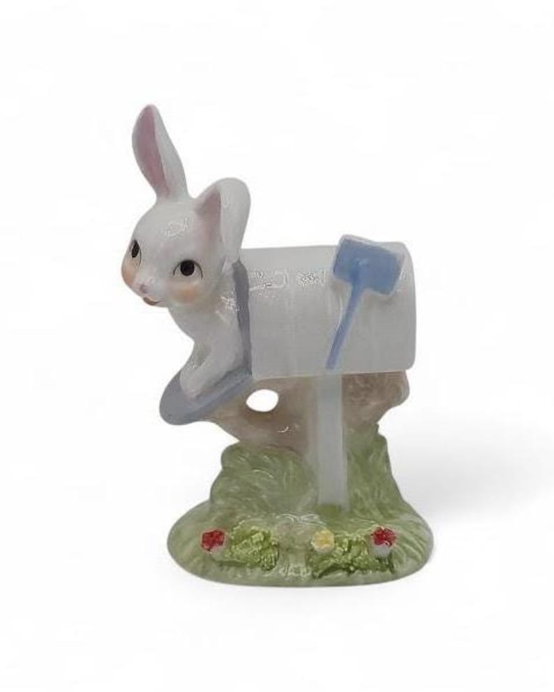 Vintage Bone China Maruri Masterpiece Enesco Easter Bunny in Mailbox ...