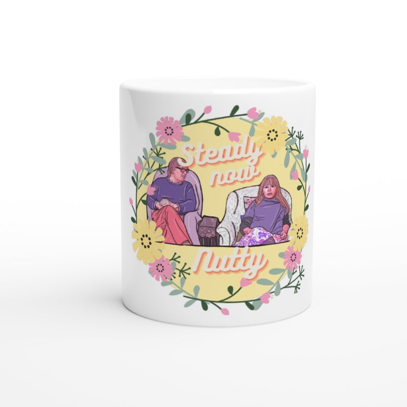Giles and mary gogglebox steady now nutty Mug Etsy