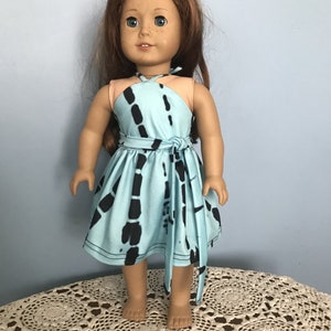 Aqua and black  Halter Sundress