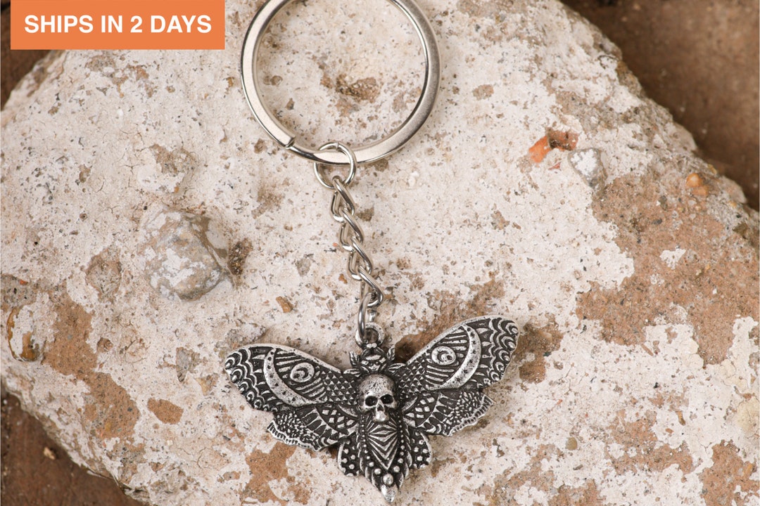 Vintage Moth Keychain by Haquil Celestial Lucky Moth Charm Etsy