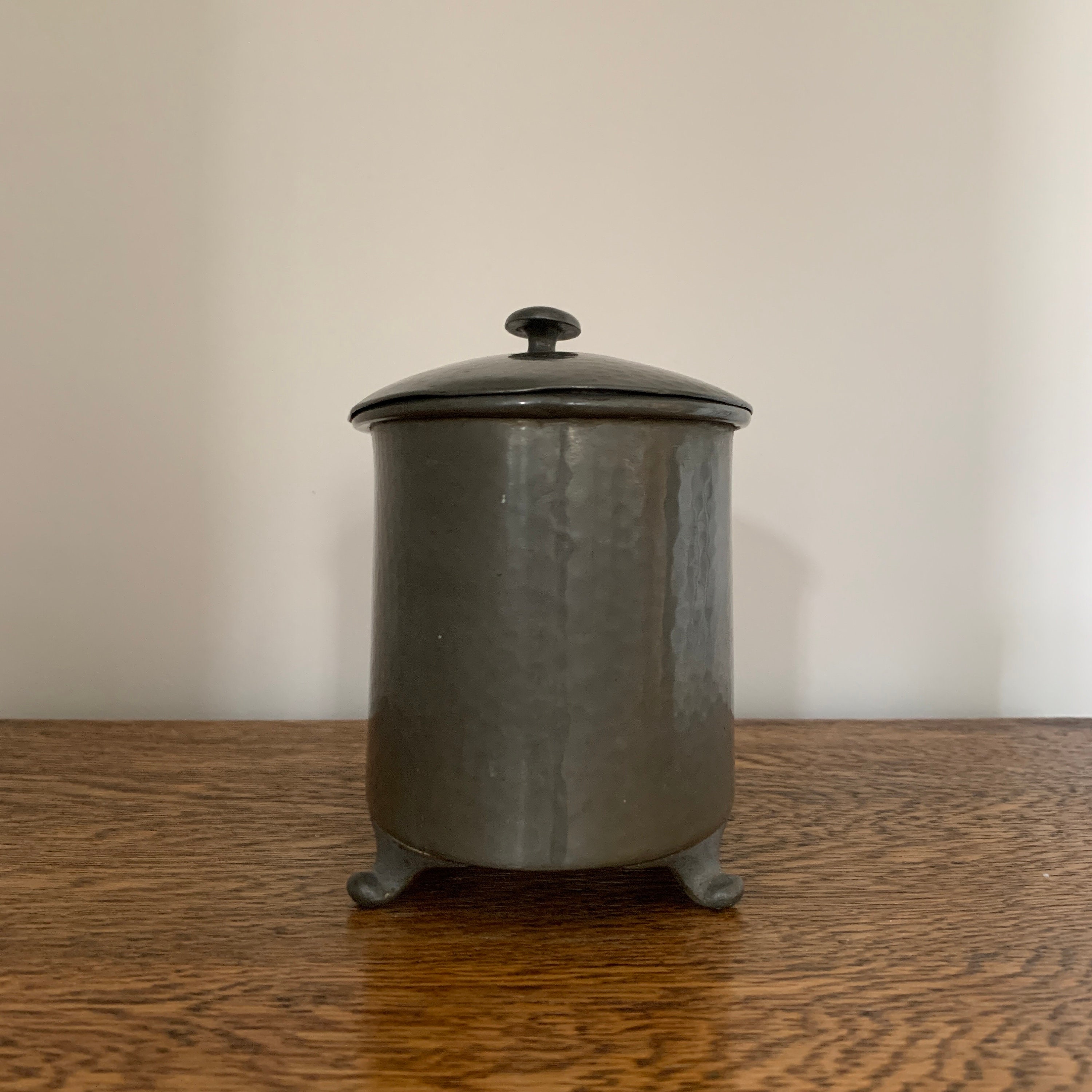 Vintage Civic Pewter Footed Oval Tea Caddy estilo 1073 Etsy España