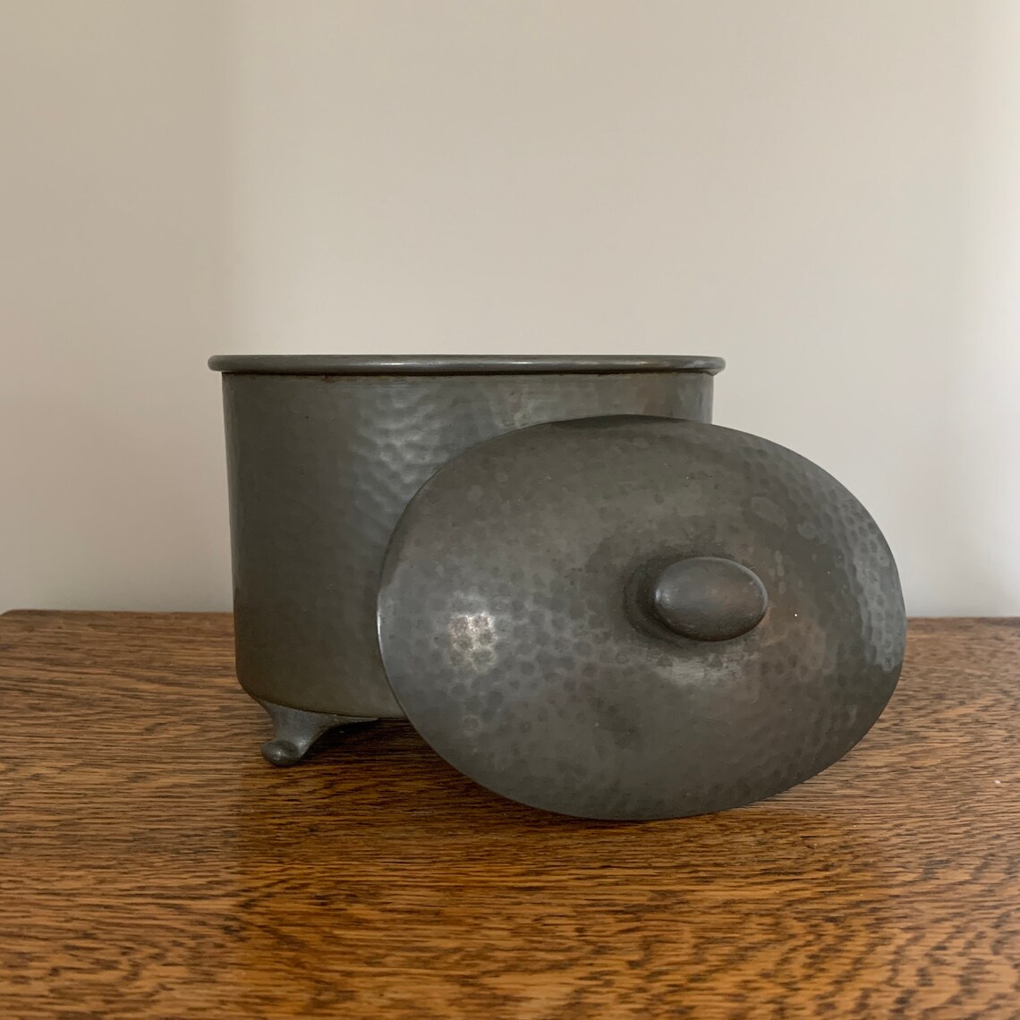 Vintage Civic Pewter Footed Oval Tea Caddy estilo 1073 Etsy España