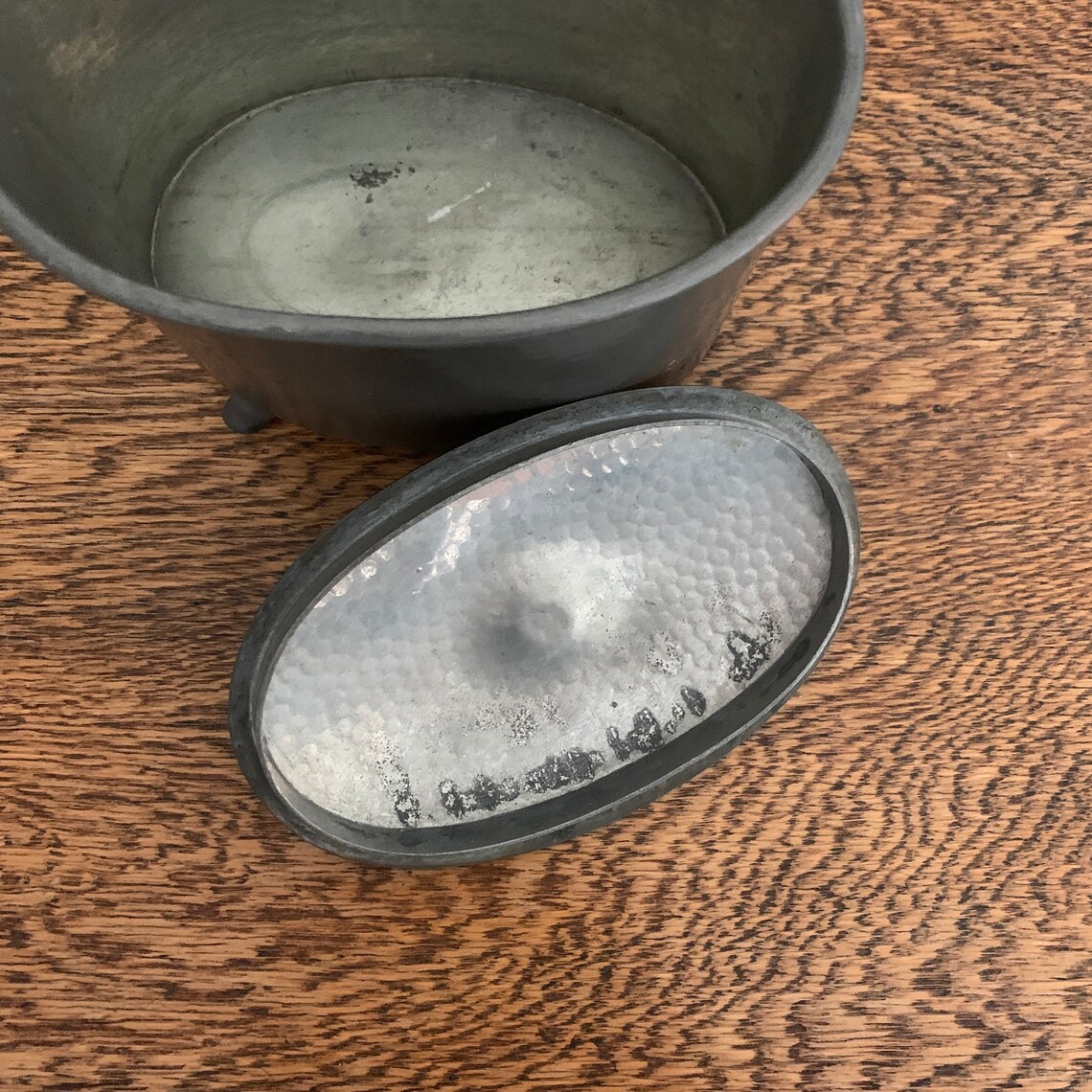 Vintage Civic Pewter Footed Oval Tea Caddy estilo 1073 Etsy España