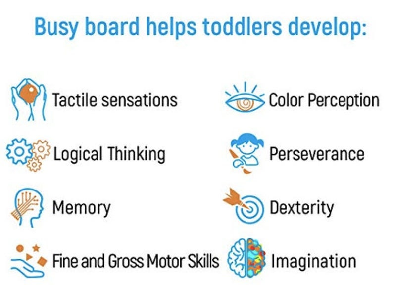 Montessori Sensory Panel Educational game Babymania Busy Board Sensory activity table montessori for kids Unisex image 5