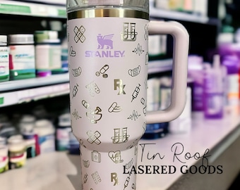 Pharmacy 40 oz Travel Tumbler - Customizable - Pharmaceutical Gift - Personalized- Laser Engraved - Doctor - Pharmacy Tech