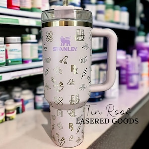 Pharmacy 40 oz Travel Tumbler - Customizable - Pharmaceutical Gift - Personalized- Laser Engraved - Doctor - Pharmacy Tech