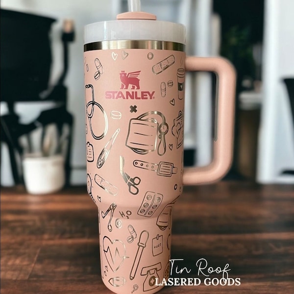 Nurse Engraved 40oz Stanley or Super Dupe Tumbler - Nurse Appreciation Gift - RN - LPN - CNS - crna - Custom - Limited Edition Color Options