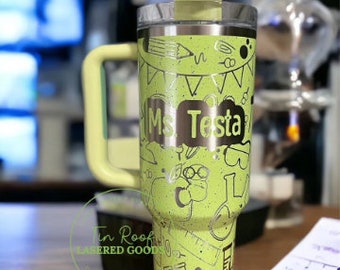 Science Teacher Engraved Personalized 40 oz Travel Tumbler -  Teacher Appreciation - Teacher Gift - Teacher Wrap - Custom Color Options