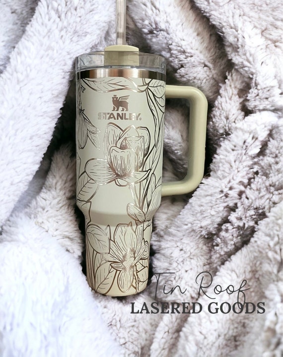 40 Oz Tumbler With Handle, Peach or Citron Stanley, Laser Engraved Floral  Tumbler, Large Capacity Cup, Gift for Her, Birthday Gift -  Finland