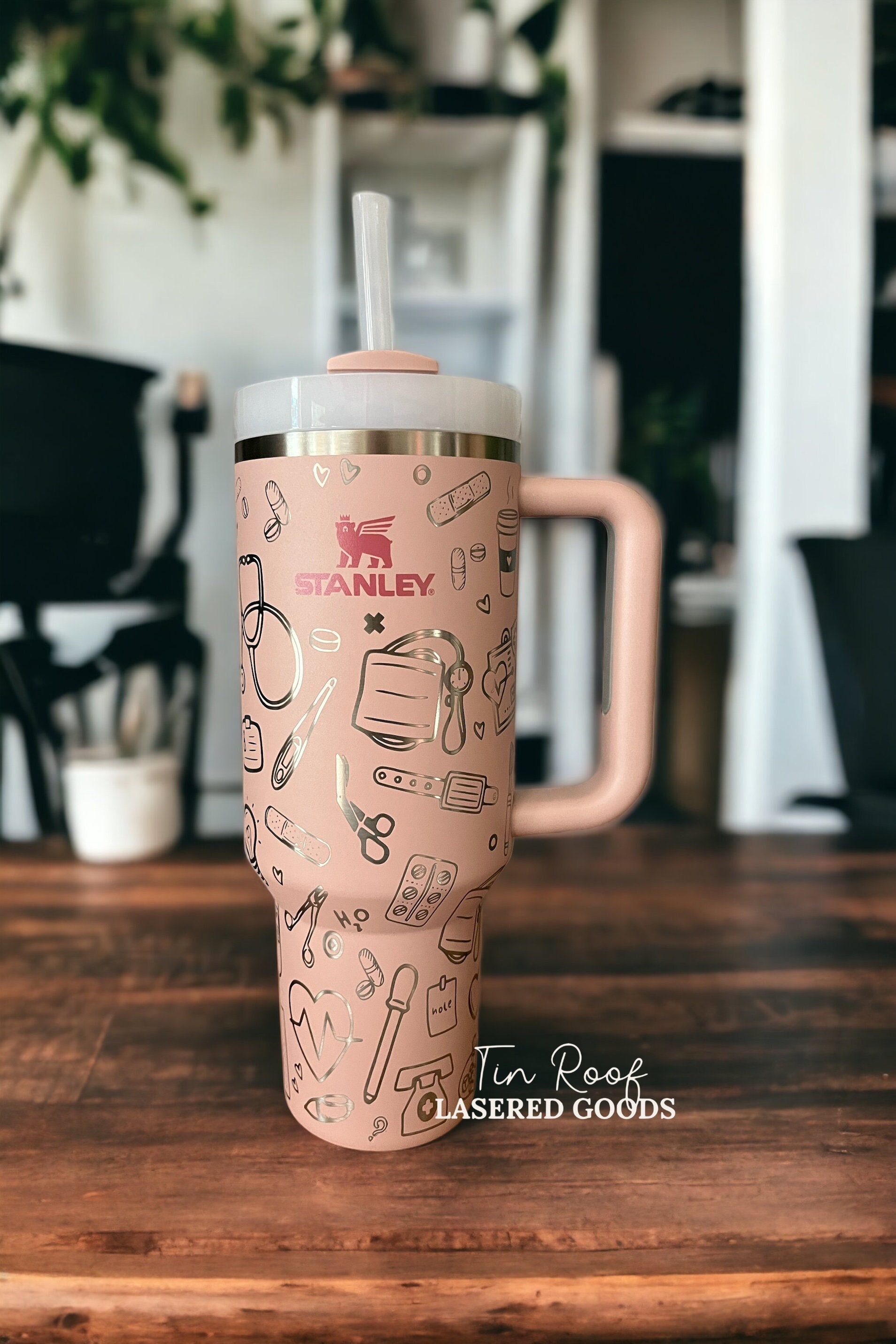 Nurse 40oz Tumbler with Handle, Lid, Straw, Laser Engraved Tumbler, St –  Prairie Tale Farm