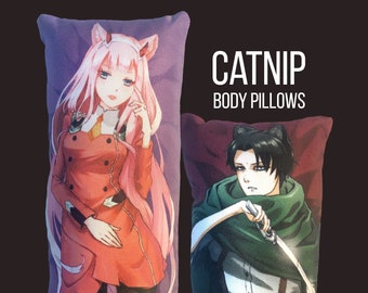 Catnip Dakimakura | Anime Body Pillow for Cats | Handmade Catnip Waifu Pillow | Kick Stick Cat Toy | Anime Catnip Kicker