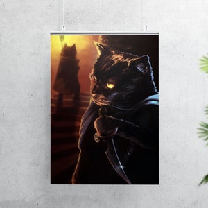 DnD Cat Posters | Fantasy Class Cat Posters | RPG Cat Posters & Prints | Tabaxi Art Poster | Grimalkin Art Poster