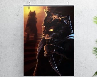 DnD kattenposters | Fantasie klasse kattenposters | RPG kattenposters en -afdrukken | Tabaxi-kunstposter | Grimalkin-kunstposter