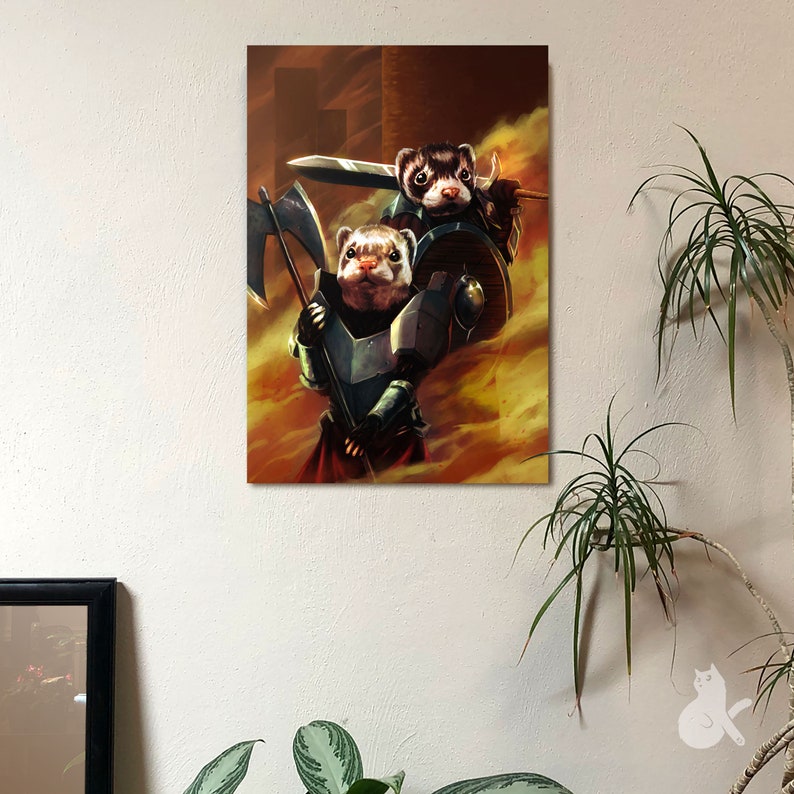 Fighter Ferrets Print | DnD Fantasy Wall Art | DnD Fighter image 3