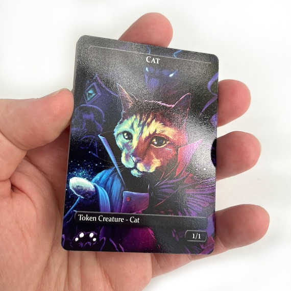 mtg cat token cards of my dog, made by me, for me  @wizards_magic #magicthegathering #mtgtokens #mtgart size trading card sleeve 1/1 Cat Token [TM21 #20]