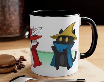 Final Fantasy Mug of Mages | Final Fantasy Cats | JRPG Gift | JRPG FF1 Mug | FF Mug | White Mage | Black Mage | Red Mage