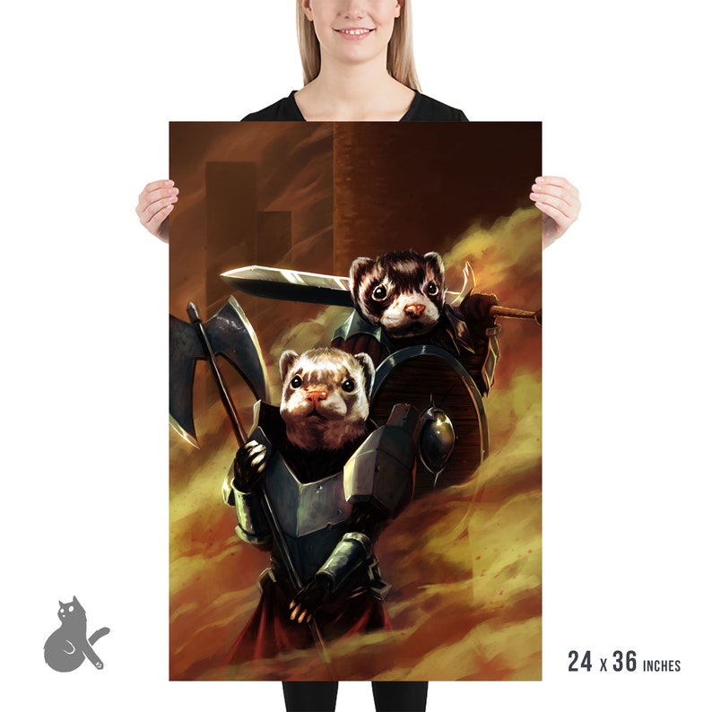 Fighter Ferrets Print | DnD Fantasy Wall Art | DnD Fighter image 5