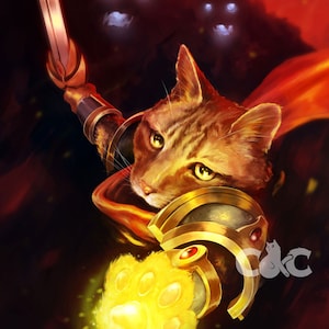 Paladin Cat Print | DnD Art Print | Fantasy Wall Art | Cat Fantasy Art | Paladin Cat Painting
