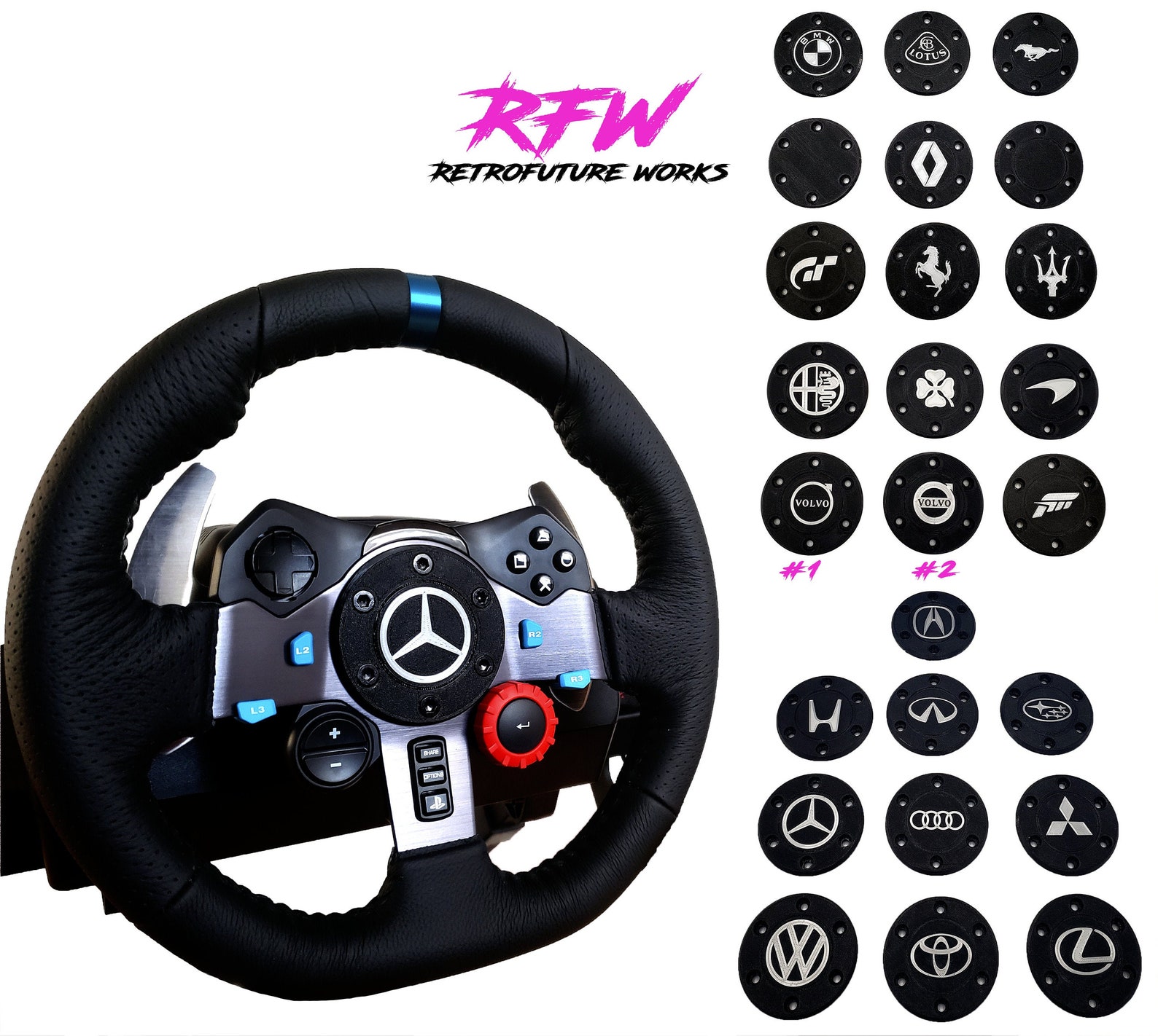 Logitech G29 / G920 / G293 Racing Steering Wheel Center cap Etsy