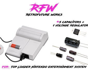 NES-console met bovenlader Nintendo Entertainment System - NES-101 - condensatorset - 7805 Spanningsregelaar