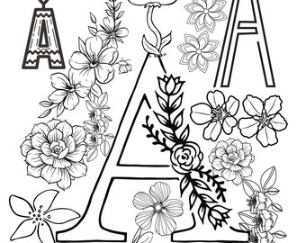 Coloring book pages | Alphabet | Kids' & adult coloring | Print from home
