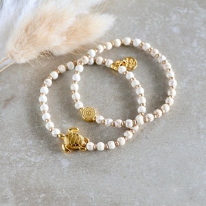 Gold Schildkröte Keramikperlen Armband mit Lotus Anhänger, Glücksarmband, Schöne Geschenkidee für sie