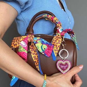 Handtassjaal, smalle halsdoek, bandana, hoofdbandsjaal, klein cadeautje voor haar