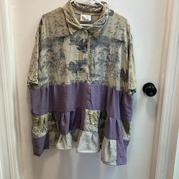 upcycled women’s blouse plus size