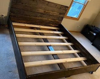 Rustic Farmhouse Bed Frame and Headboard