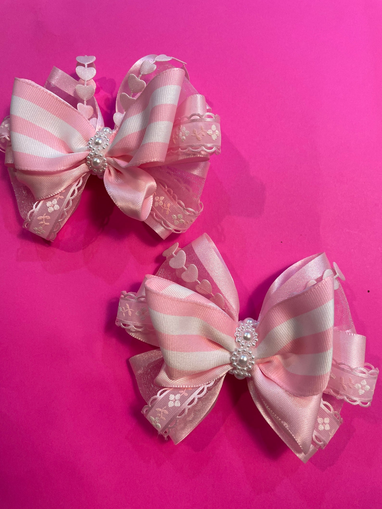 Girls Elegant Pink Hair Pieces a Set of Two Etsy