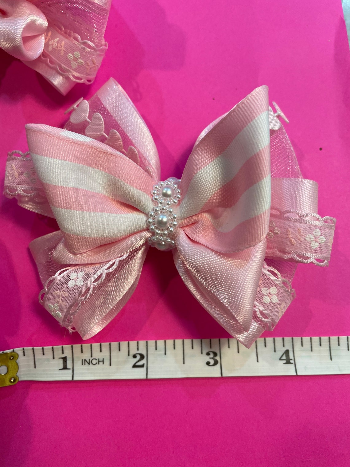 Girls Elegant Pink Hair Pieces a Set of Two Etsy