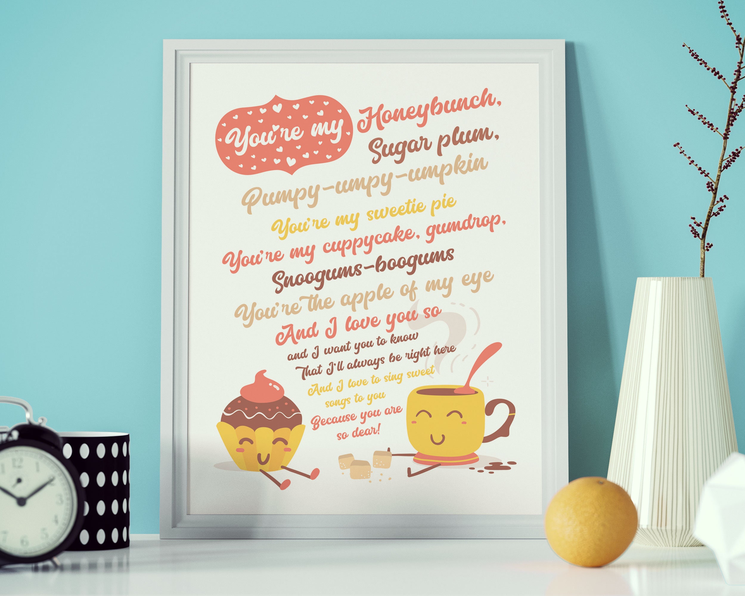 Cake Love You Madly White Heart Song Lyric Music Art Print - Song