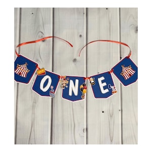 Circus One Birthday banner, Circus Birthday Decoration, Circus Party Decorations, High Chair Banner, 1st Birthday Party Decoration