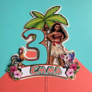Moana Cake Topper, Moana Party Decor, Party Decorations, Personalized Cake Toppers, Fiesta de Moana, Moana Party Decorations